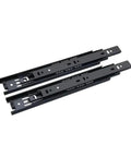 Heavy Duty Drawer Slides Pair Built Tough For Bottom Mounted Concealed Installations Professional Grade Durability Squeak Free Smooth Operation Full Extension Ready Rails With Hidden Under Drawer Design For Clean Look And Reliable Support. Black steel pair