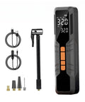 Portable Cordless Tire Inflator Air Compressor Dead Nuts Accurate Dual Digital Gauge Auto Shut Off 6000 Mah Battery and accessories.