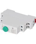 Heavy Duty DIN Rail Mount Push Button Switch 230V AC 2NO 2NC with green and red buttons, side view