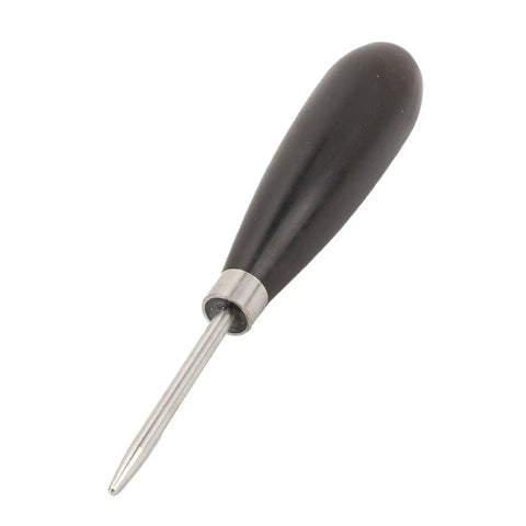 Racquet Stringing Straight Awl For Badminton And Tennis Rackets With Wooden Handle And Stainless Steel Tip Comfortable Grip Portable Hand Tool For Wire Threading And Safer More Precise Stringing, close-up