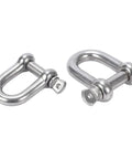 Versatile 2 Pack M12M14 304 Stainless Steel D Type Shackle Rustproof D Shackle And U Type Bow Shackle