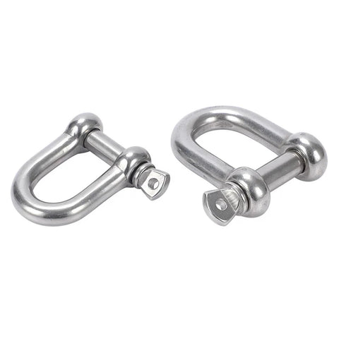 Two Pack M12 And M14 Stainless Steel D Type And Bow Shackle Set 304 Rust Resistant For Anchor Towing And Off Road Recovery