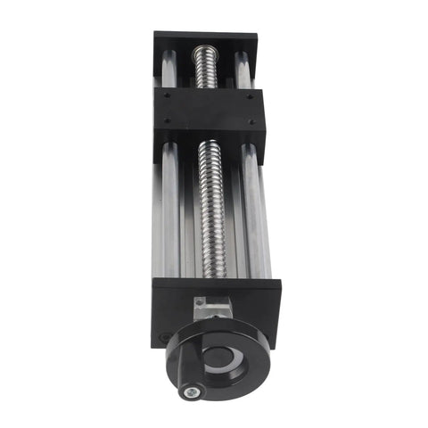 Beefy 200mm Linear Guide Rails for 2 Axis Manual Sliding Table for 3D Printers and CNC Machines with Ball Bearing Linear Motion System and Hand Crank Locking, front view