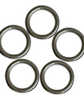 Stainless Steel O Rings 5 Pack Heavy Duty Seamless Welded Closed 1.6 Inch Outer Diameter 42mm Inner 30mm 6mm Wire Burr Free Smooth Finish