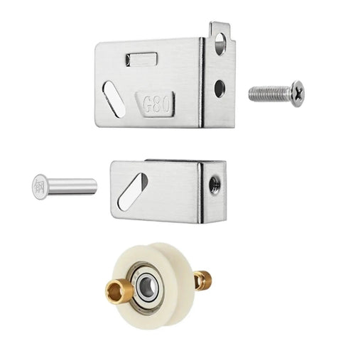 Slide Like A Dream With This Double Wheel Stainless Steel Pulley Roller designed for easy replacement of sliding door hardware.