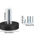 Dimensions of 32 Piece M6 Thread Adjustable Furniture Levelers Screw In Chair Feet For Tables Chairs And Cabinets