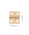 Tiny Brass Door Hinges 8x10mm Set Of 100 for Wooden Jewelry Boxes, showing one hinge with measurements