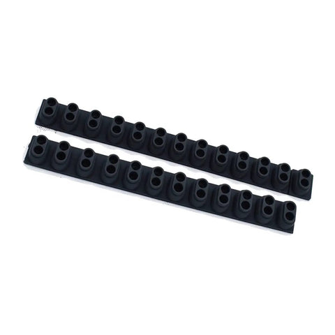 Close-up of 2 black strips from 5Pcs Conductive Rubber Contact Pad Set For DGX Series And PSR Keyboards, 61 Keys Compatibility