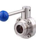 Beefy Sanitary Butterfly Valve With Pull Handle 304 Stainless Steel For 1.25 Inch Tube OD Clover Tri Clamp Fittings