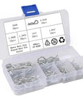 Open case of R Type Cotter Pin Kit with 100 pcs galvanized carbon steel wave locking pins, 6 sizes for automotive repair