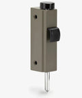 Auxiliary Foot Lock For Gliding Patio Doors Compatible With Andersen OEM Part 1997220, stone die-cast, view of lock mechanism, side view