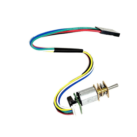 Top Tier N20 Hall Encoder DC Gear Motor With 6V And 12V Options For Smart Car Speed Control Projects, featuring colorful wire setup.