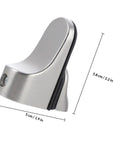 Close-up of 4 Piece Adjustable Glass Shelf Brackets Wall Mount Zinc Alloy Floating Shelf Clamps No Burrs with dimensions