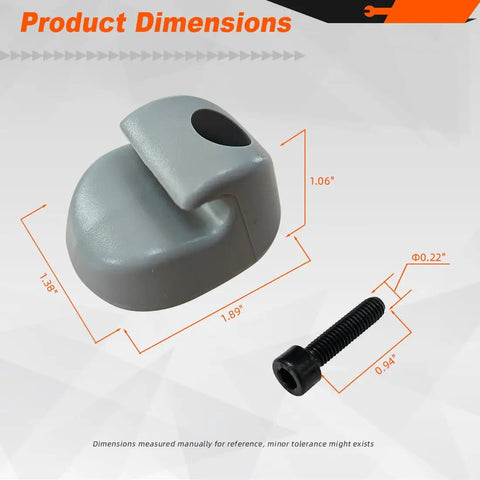 2 Pack Interior Sun Visor Mounting Clips Gray Bone for Peterbilt and Kenworth Heavy Duty Trucks Replaces S16 1023 661 with dimensions