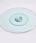 Tempered Glass Lazy Susan Turntable Round Clear Dining Tray For Banquets Kitchens Dining Rooms 100cm Diameter, top view