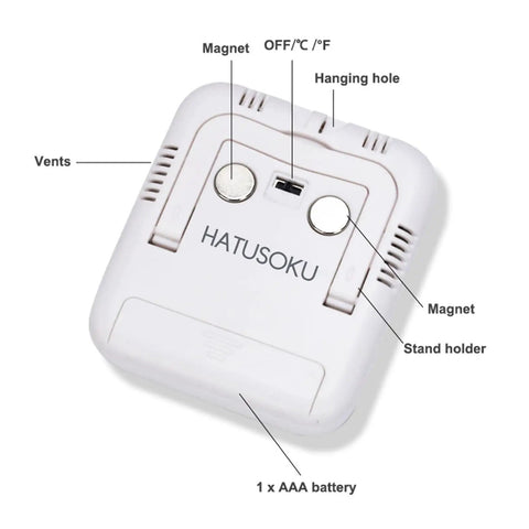 All In One Digital Thermometer And Hygrometer With Comfort Face Display For Home Health White No Fuss Unit With Stand Or Wall Hanging Magnetic Back Easy Read Temperature And Humidity Ideal For Infectious Disease And Heat Stroke Prevention, white plastic back