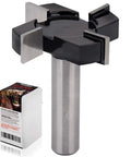 CNC Spoilboard Surfacing Router Bit Half Inch Shank Two Inch Cutting Diameter Four Wing Planer Bit For Slab Flattening And Wood Milling Carbide Tipped For Clean Quick Cuts