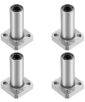 4 Pack 6mm Linear Ball Bearing LMK6LUU Square Flange Bushing Double Sealed For 6mm Shaft, durable for CNC and 3D printer projects.