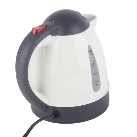 24V Car Kettle 1000ML Electric Water Heater 304 Stainless Steel Rapid Heating Pot side view with handle and measurement markings.