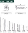 Number 6 X 3/4 Inch Flat Head Torx T15 Self Tapping Screws For Wood And Sheet Metal Tough As Nails 304 Stainless Steel product detail image.