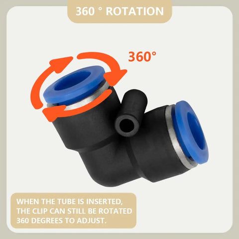 10 Pack 10mm 90 Degree Push In Elbow Pneumatic Fittings with 360 degree rotation for polyethylene, nylon, PU tubing