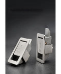 304 Stainless Steel Flat Push Button Lock For Electrical Cabinets And Industrial Panels, Spring Loaded Latch, Brushed Finish, Heavy Duty