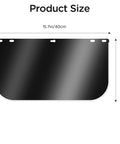 Replacement Face Shield Lens 15.5 x 8 Inches Black Protective Safety Shield, showing size dimensions