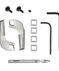 Rugged Hole Saw Replacement Kit Featuring Premium Bimetal Blades And Precision Pilot Bit For Adjustable Drywall Cutters Yields Zero Sweat Two To Seven Inch Snappy Cuts Daily Guaranteed includes wrenches and screws.