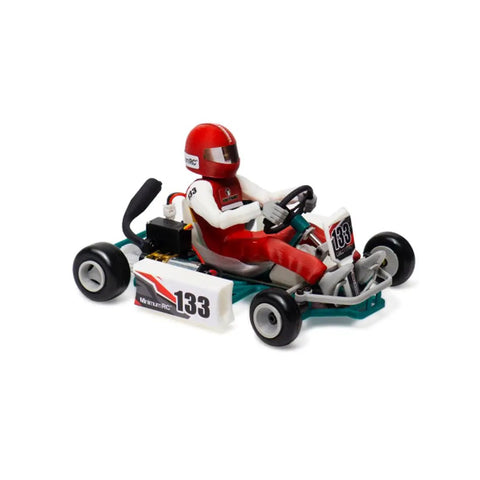 One Thirty Second Scale Go Kart RC Car 2.4G With Remote Control Battery Included Old School Retro Mini Racing Kart, red and white