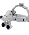3.5X Leather Headband Loupe With White LED Light, hands free magnifier, adjustable brightness, pro grade quality, comfortable fit
