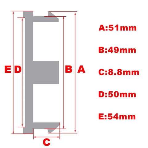 Technical diagram showing dimensions for 4 Piece Wheel Center Cap Snap In Plastic Rim Hub Cap For Cars Trucks And SUVs Black 2.12 Inch Outer Diameter 54mm 1.85 Inch Inner Diameter 47mm Wheel Accessories