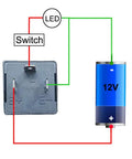 Wiring diagram for Two Pack 12V 3 Pin LED Flasher Relay CF-13KT For Motorcycle Turn Signals with switch and battery connection.