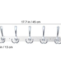 Two Piece Five Hook Wall Mounted Coat Rack Made From Solid Stainless Steel Featuring A Polished Mirror Finish Great For Bathrooms Bedrooms And Hallways A Real Deal Storage Solution - 17.7 in length with five hooks.