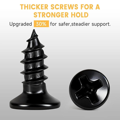 Thicker screws for stronger hold included in the Sixty Piece Premium Sawtooth Picture Hangers With Matching Wall Screws And Utility Bag.
