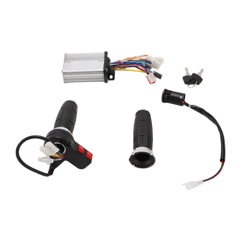 350W Brushless Motor Controller Kit with Anti Slip Throttle Grip and Ignition Key Switch Lock for Electric Bikes Upgrade