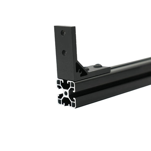 4 Pack Black Corner Brackets For 4040 Aluminum Extrusion 90 Degree Joint Connectors showing bracket attached to frame