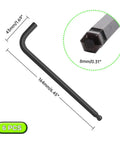 8mm Ball End Hex Keys Set, 6-Piece Long Arm L Shaped Allen Wrenches, Built Beefy From CR-V Steel With Black Oxide Finish, Anti-Corrosion Ready For Automotive And Home Mechanic Projects, 8mm key shown with 164mm length