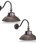 Bronze 14 Inch Gooseneck Barn Light LED Fixture For Indoor Outdoor Use With Photocell Super Bright Swivel Head 42W 3800lm