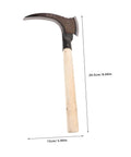 Portable Manganese Weeding Sickle With Non Slip Handle For Gardening Handy Lightweight Durable Tool For Flower And Vegetable Care Multi Functional Harvesting And Cultivation with dimensions.