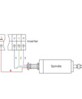 Diagram of wiring setup for Beefy 3KW Water Cooled Spindle Motor With Constant Torque 220V 9.6A ER20 Chuck CNC Machine Tool.