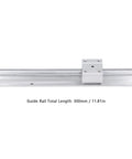 Heavy Duty Linear Rail Guide Kit With Steel Motion Shaft And Slide Block For CNC Robotics, 300mm Length, 2 Pack, Pro Grade, High Precision, Low Noise, Durable, Smooth Linear Motion For Automation Projects. 300mm rail with slide block
