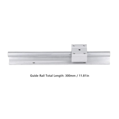 Heavy Duty Linear Rail Guide Kit With Steel Motion Shaft And Slide Block For CNC Robotics, 300mm Length, 2 Pack, Pro Grade, High Precision, Low Noise, Durable, Smooth Linear Motion For Automation Projects. 300mm rail with slide block