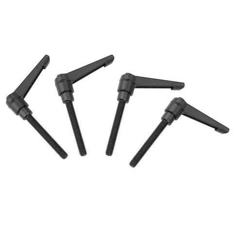Four Pack M8 Male Thread Clamping Lever Handles Featuring Rock Solid Stainless Steel Construction With No Sweat Adjustment For Fast Machine Tweaks Black 70mm Finish