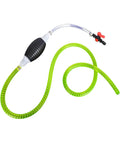 No Fuss Manual Fuel Siphon Pump For Gas Diesel And Oil with heavy duty rubber bulb and green PVC hose.