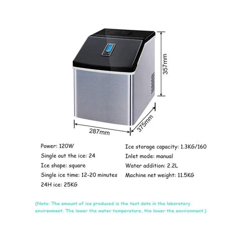 Portable Countertop Ice Maker Dropping Fresh Cubes Fast With A Clear Viewing Window Crafted From Safe ABS Plastic, 1.3KG capacity.