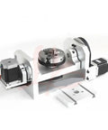 Pro Grade CNC Router 5 Axis Rotary Chuck Kit With 100mm Three Jaw Chuck, DM542 Stepper Driver Included, side view details