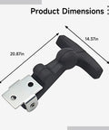 4 Pack T Handle Draw Latches With Rubber Flexible Hasp For Tool Box RV Drawer Shed Door, showing dimensions 20.87in x 14.37in