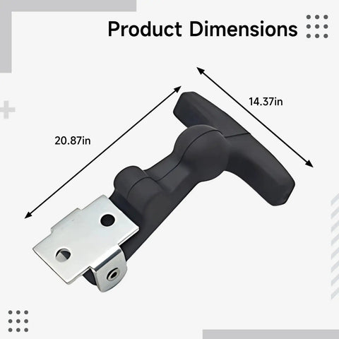 Beefy Heavy Duty Rubber T Handle Draw Latch Set With Flexible Hasp 2.3 by 1.4 Inches Anti Rust Vibration Dampening Carbon Steel