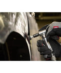 Side view: Ingersoll Rand 301B air die grinder, 1/4 in, right-angle, aluminum housing used on car body panel