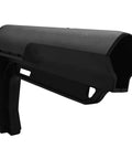 Fixed Stock Black Plastic Immovable Lock Design For Gaming And Simulation Gear Durable Construction Slim Profile Side View